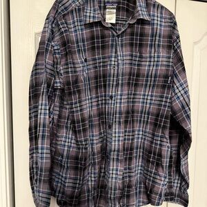 Patagonia Plaid Dress Shirt in Blue, Black, Purple
